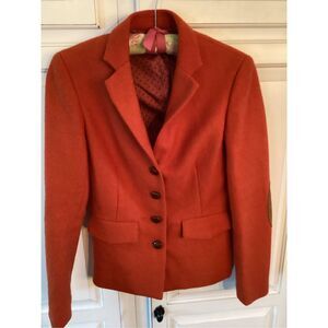 J. McLaughlin 100% Wool Button Up Jacket Blazer Sz 2 Fall Burnt Orange